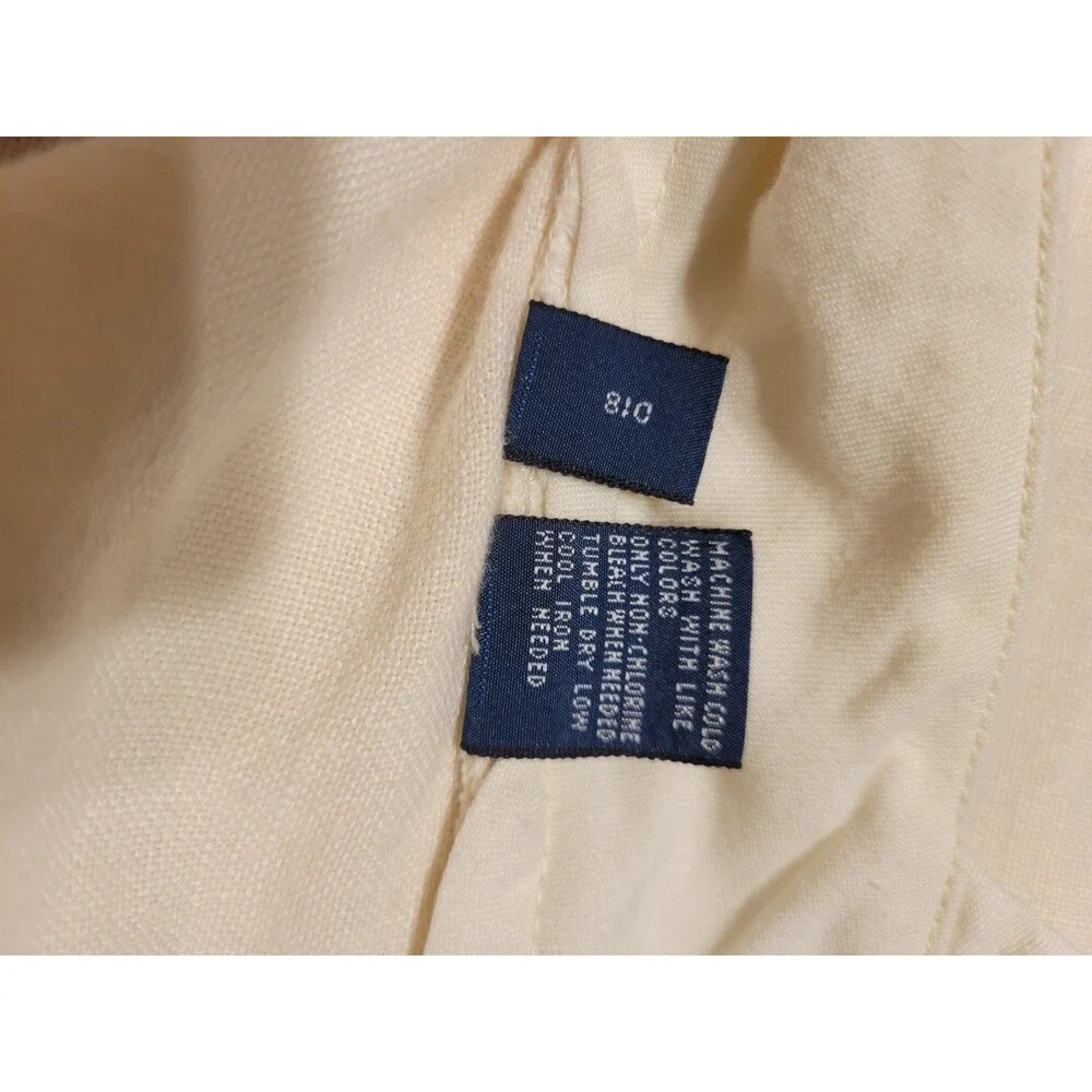 Polo Ralph Lauren Men's 100% Linen Pleated Cream Dress Pants 38x30 Vintage Y2K